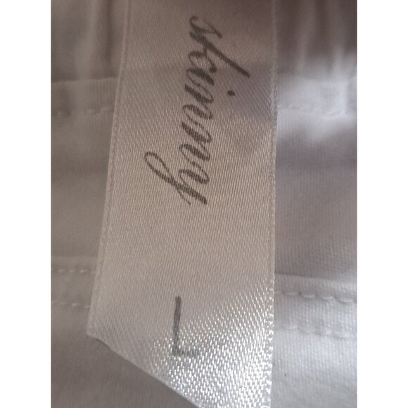 Roma Studio Premium Collection Skinny Distressed White Bermuda Shorts L - Picture 5 of 5